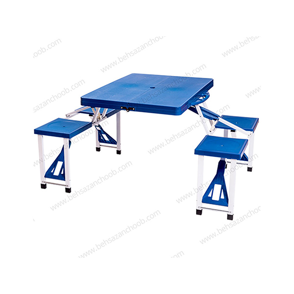 میز و صندلی چهار نفره تاشو رنگ آبی A004